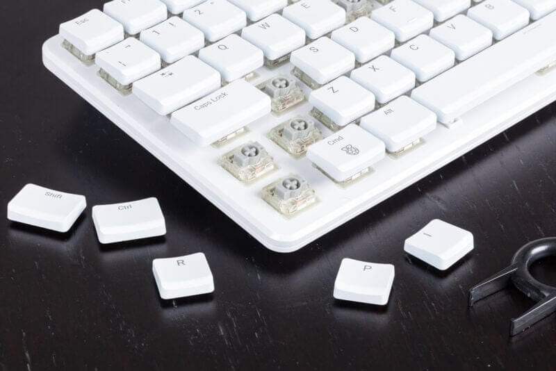 Teclado mecânico do Raspberry Pi 500 Plus com switches Gateron KS-33 Blue e luz RGB