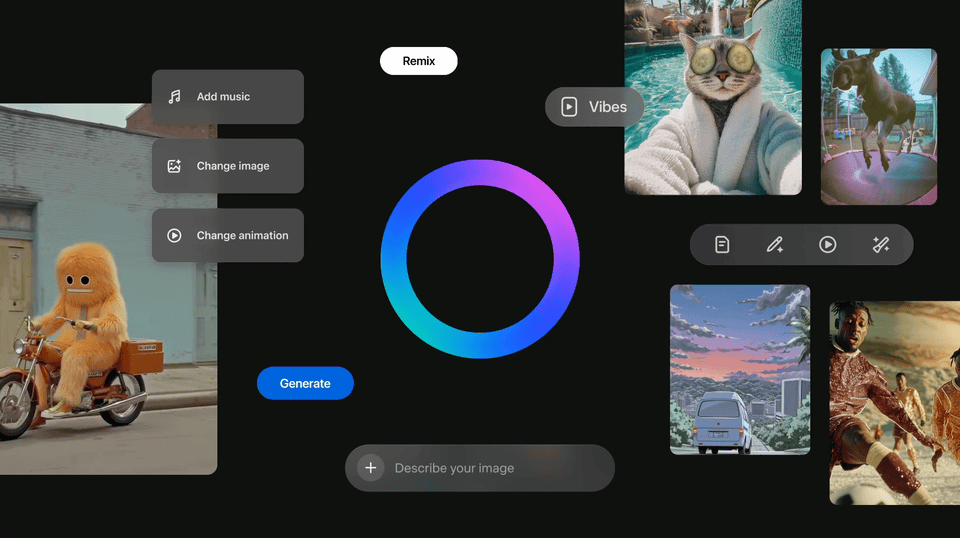 Meta Vibes: feed de vídeos curtos gerados por IA com criação do zero e remix