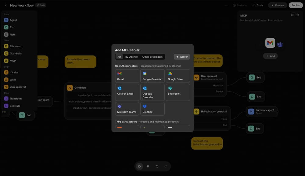OpenAI Agent Builder: estreia no DevDay com MCP 5 OpenAI Agent Builder com MCP connector e blocos modulares para fluxos de agentes
