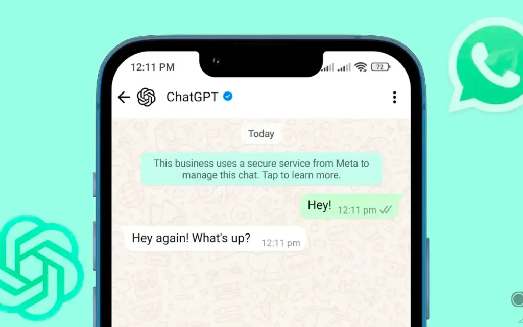 ChatGPT respondendo no WhatsApp; mensagem pede sugestão de cardápio de Natal e a IA lista opções no chat