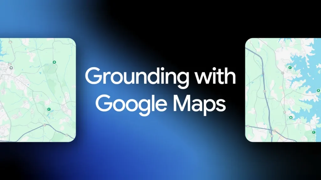 Google AI Studio: novo Playground e mais controle 5 Ilustração do uso do Google Maps para grounding com a Gemini API