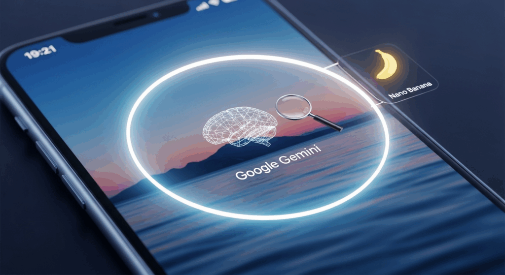 Interface do Google Gemini no Samsung Galaxy S25 Edge com marcação de imagem e destaque de região
