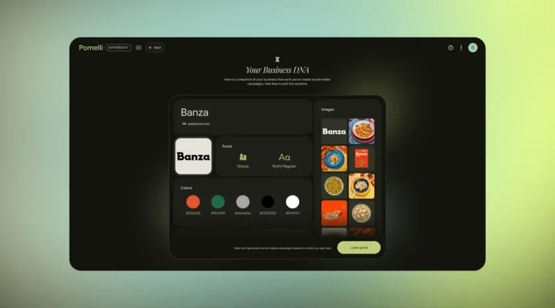 Pomelli Google Labs: Tela de ideias de campanha geradas pelo Pomelli
