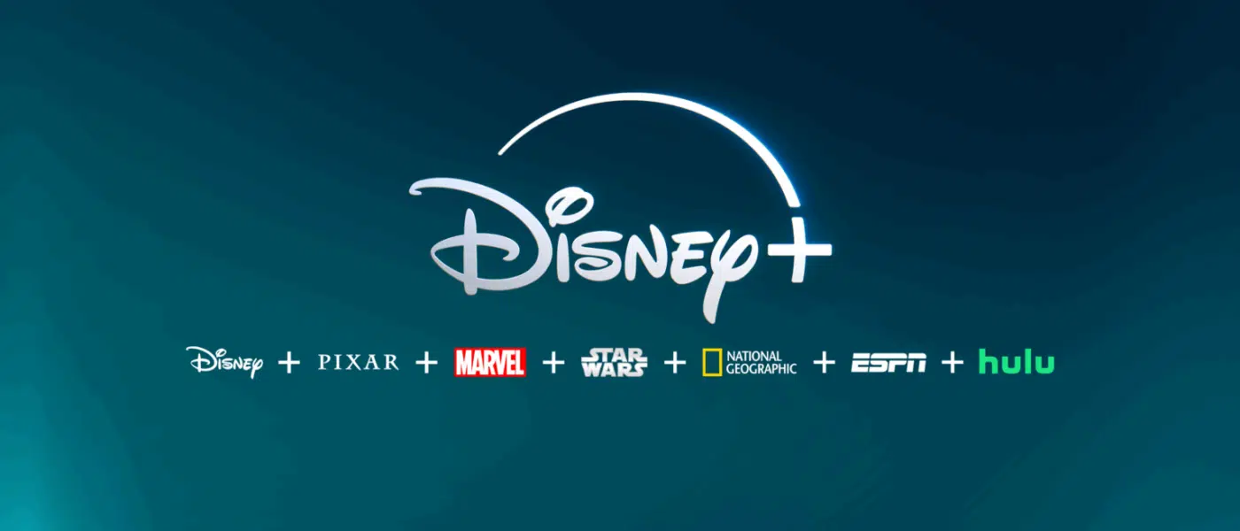 Logotipos do Disney+ ao lado de suas marcas: Pixar, Marvel, Star Wars e a nova seção Hulu no Brasil