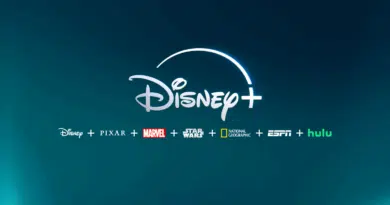 Logotipos do Disney+ ao lado de suas marcas: Pixar, Marvel, Star Wars e a nova seção Hulu no Brasil