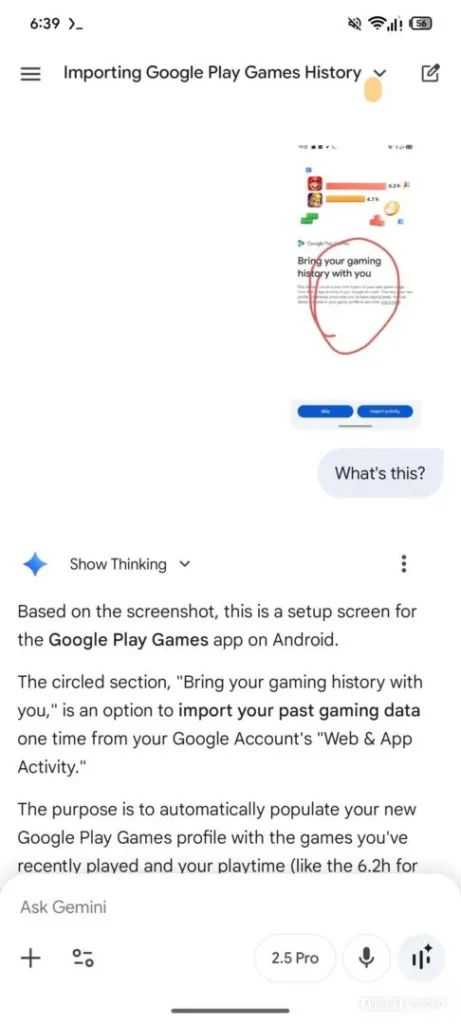 Google Gemini ganha marcação de imagem tipo Circle to Search 13 Gemini com região destacada para análise de objeto e texto, exibindo sugestões contextuais