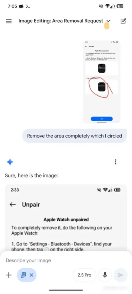 Google Gemini ganha marcação de imagem tipo Circle to Search 14 gemini image input markup 6 486w 1080h