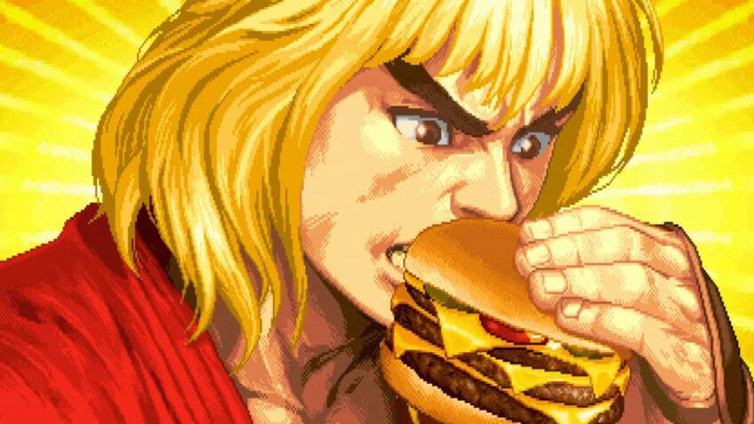 Campanha Street Fighter II em 16‑bit: skins no Street Fighter 6 com cores vermelho e amarelo
