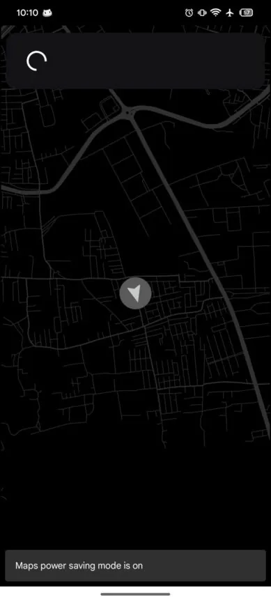 Forma de navegação para o Novo modo de economia de energia do google maps