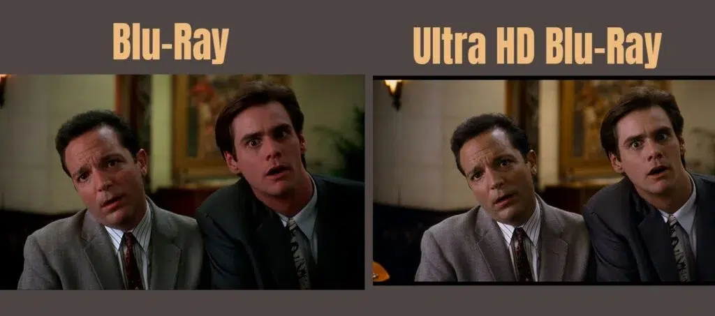 Comparação entre Blu-ray 2008 e Ultra HD Blu-ray 2025 de O Máskara, com 4K nativo e HDR