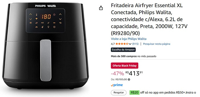 Airfryer Philips Walita Conectada com Alexa