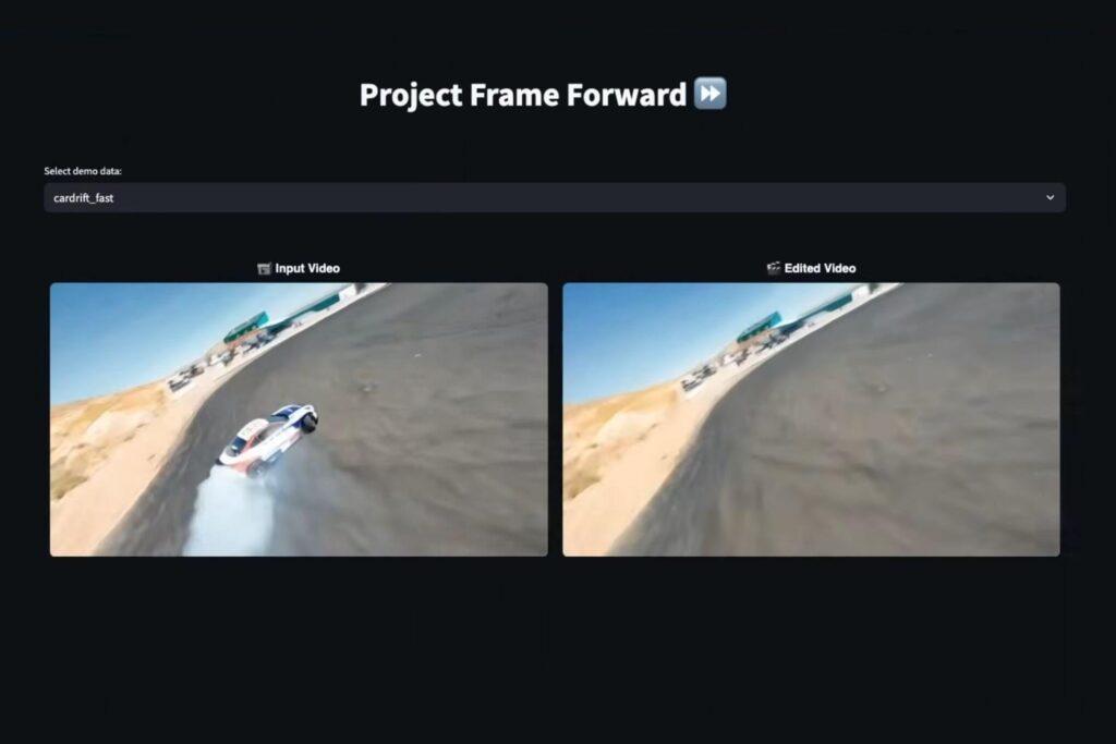 Adobe apresenta IA que edita vídeos inteiros de um só quadro 1 Adobe apresenta IA que edita vídeos: Demonstração do Project Frame Forward em ação durante o Adobe Max 2025, exibindo edição automática de vídeos com IA