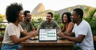 ChatGPT libera conversas em grupo: Logotipo da OpenAI sobre fundo verde, representando inovação tecnológica.