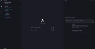 Interface do IDE Google Antigravity