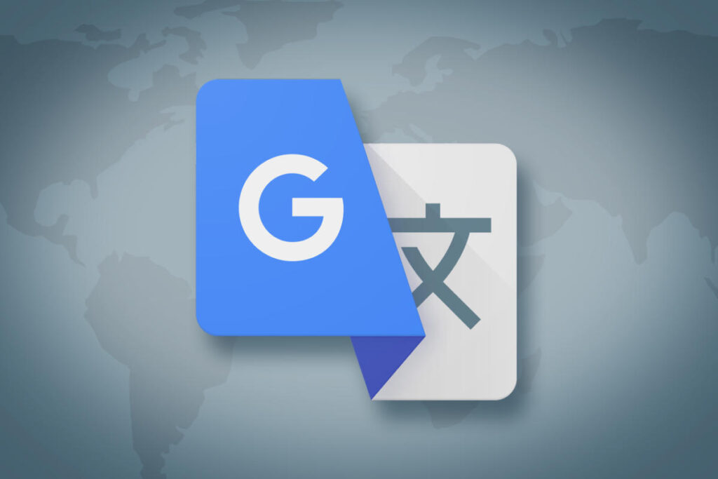 Google Tradutor ganha modo avançado com IA mais precisa 2 Ilustração mostra o ícone do Google Tradutor sobre um fundo azul degradê com símbolo G e caractere asiático.