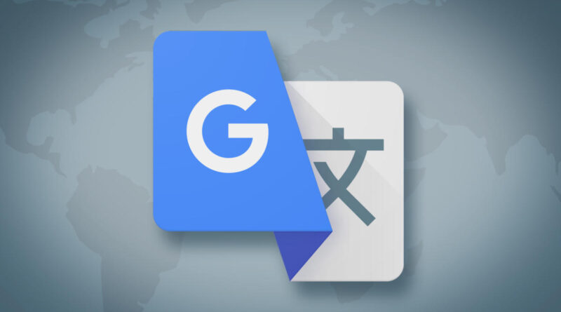 Ilustração mostra o ícone do Google Tradutor sobre um fundo azul degradê com símbolo G e caractere asiático.