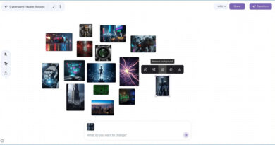 Interface do Google Mixboard com canvas visual interativo
