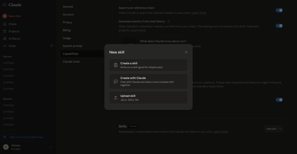 Claude Opus 4.5: atualização da Anthropic promete revolucionar o Claude Skills 4 Claude Opus 4.5 interface preview Anthropic