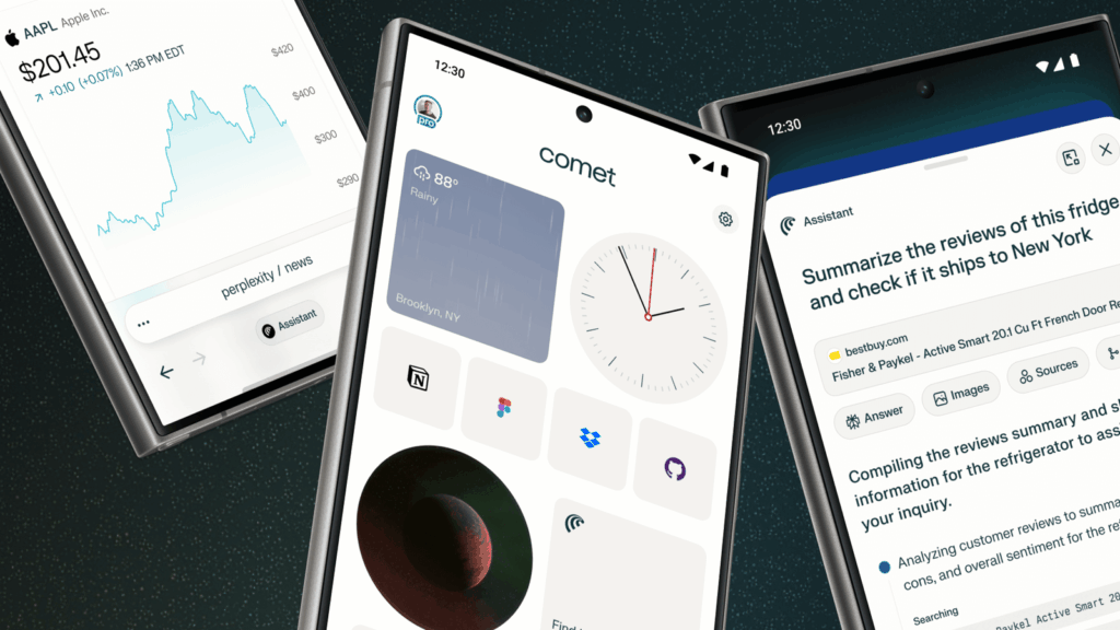 Perplexity lança o navegador Comet no Android antes do ChatGPT 1 Comet no Android: Navegador Comet em um dispositivo Android, desenvolvido pela Perplexity AI
