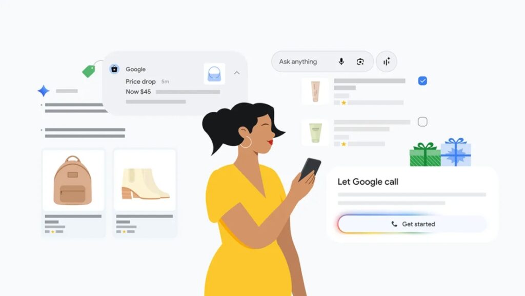 Interface de compras online com IA integrada ao Google