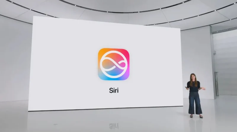 Imagem da assistente Siri durante apresentação na WWDC