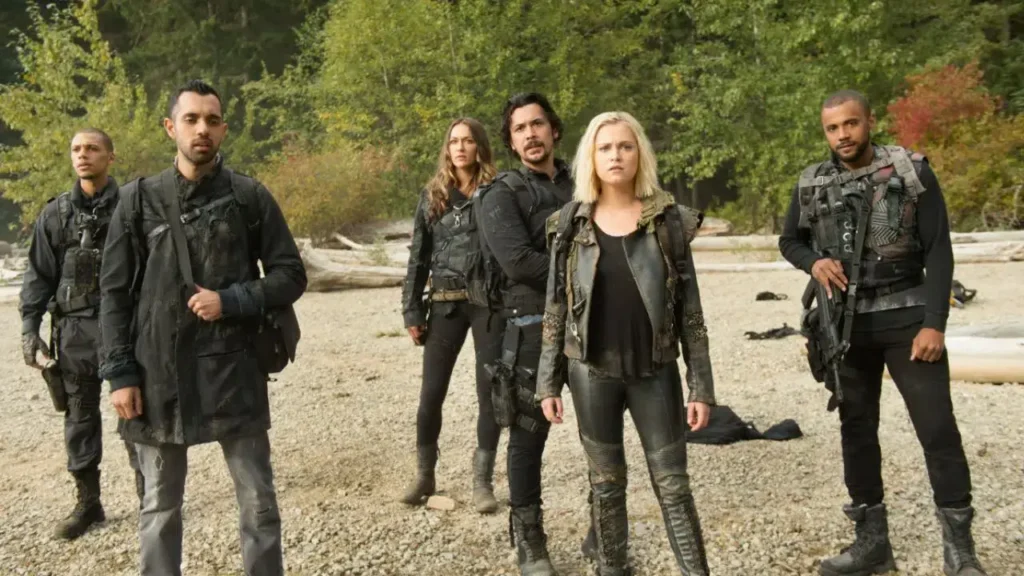 Pôster da série The 100 marcando sua saída da Netflix