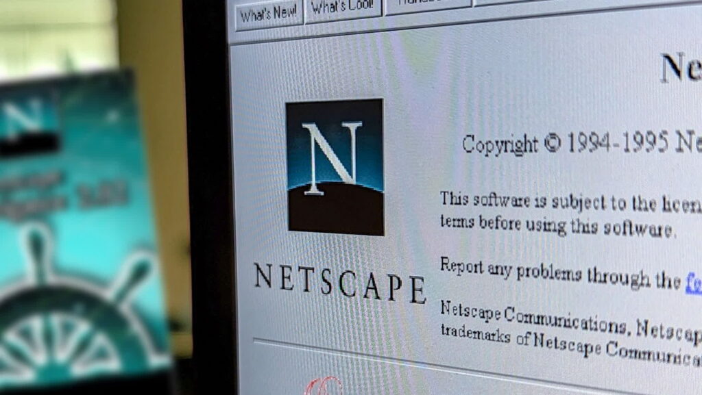 Antigo navegador Netscape Navigator com JavaScript