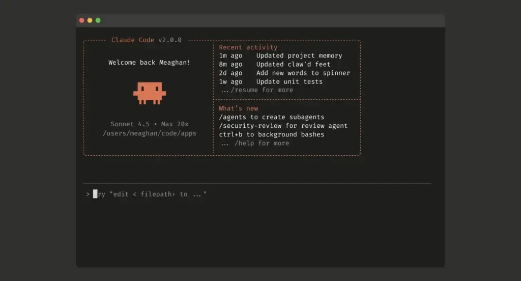 Interface do Claude Code command-line