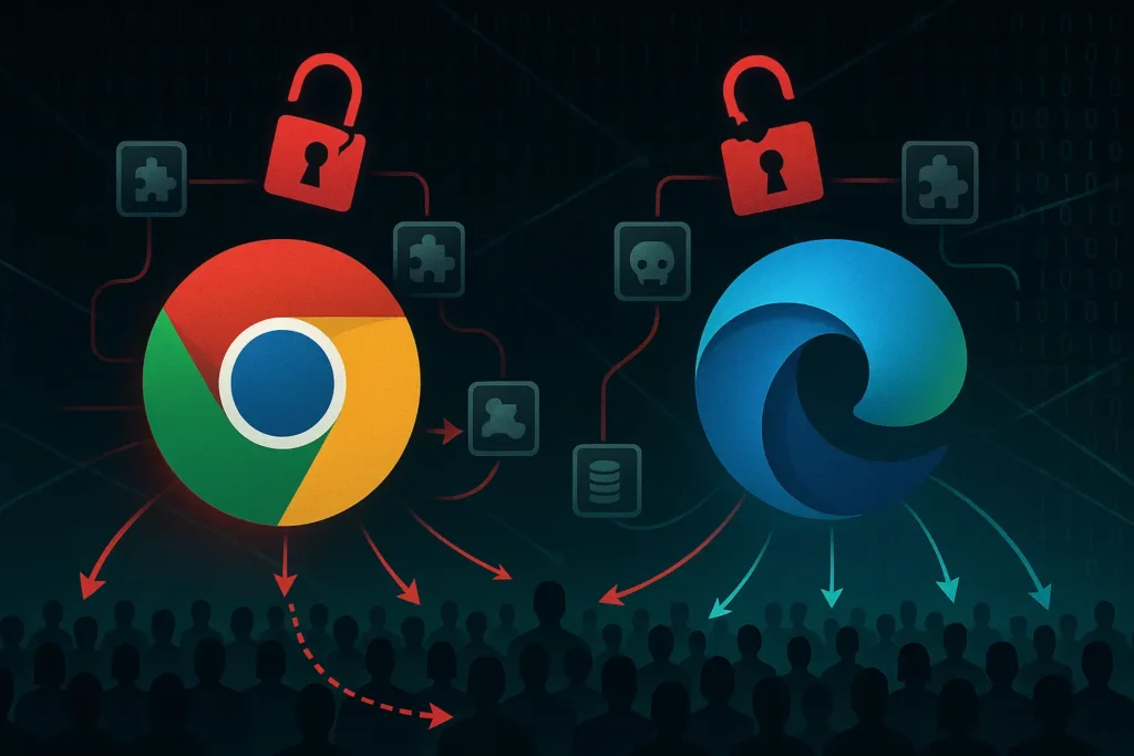 Extensões maliciosas espiam 4,3 mi no Chrome e Edge