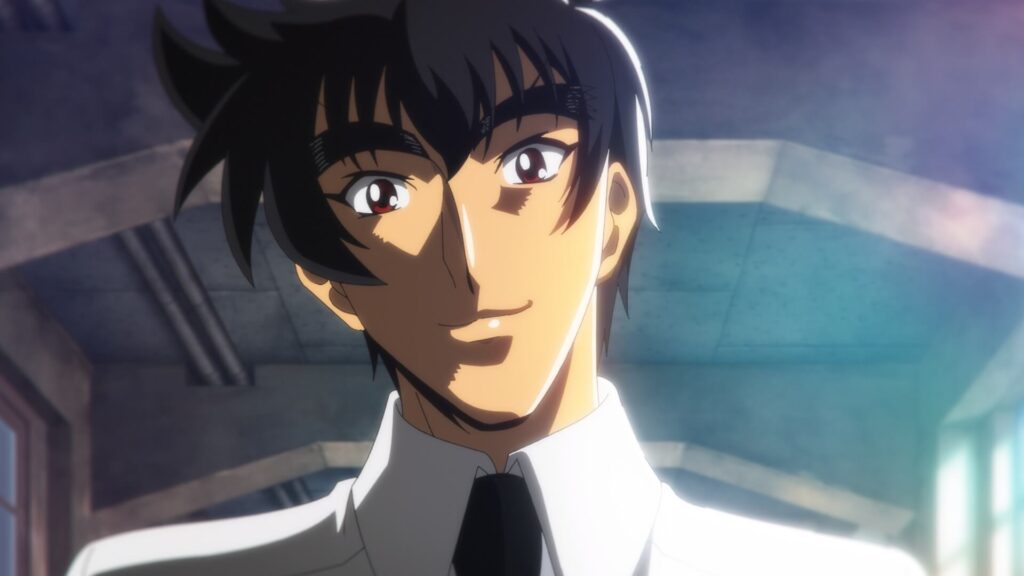 Imagem promocional do anime Hell Teacher Jigoku Sensei Nube Cour 2 com o protagonista Nube e seu braço demoníaco