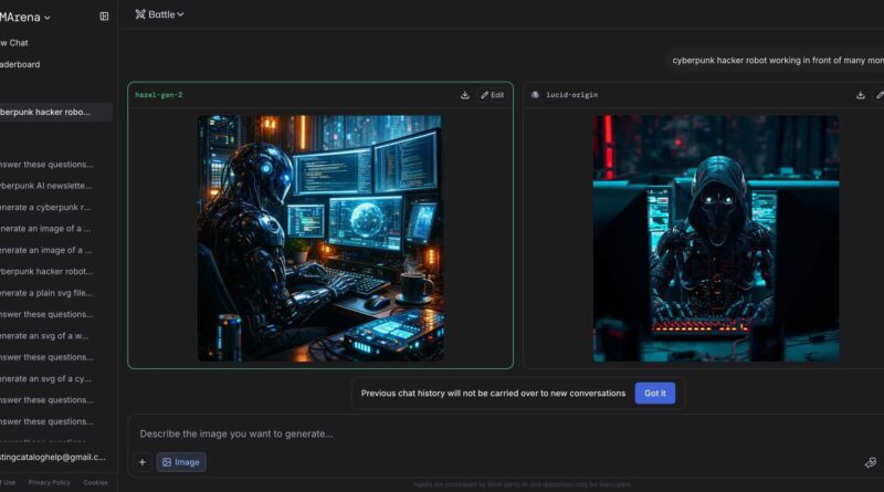 Interface do LM Arena onde os modelos Image-2 da OpenAI estão sendo testados