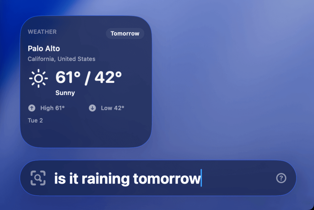 Widget de clima integrado no Vector para Mac