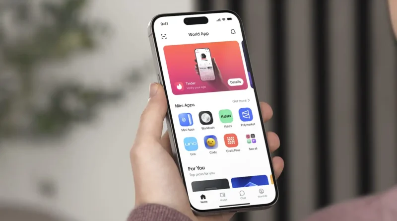 Interface do World App com o novo chat criptografado e pagamentos instantâneos em grupo