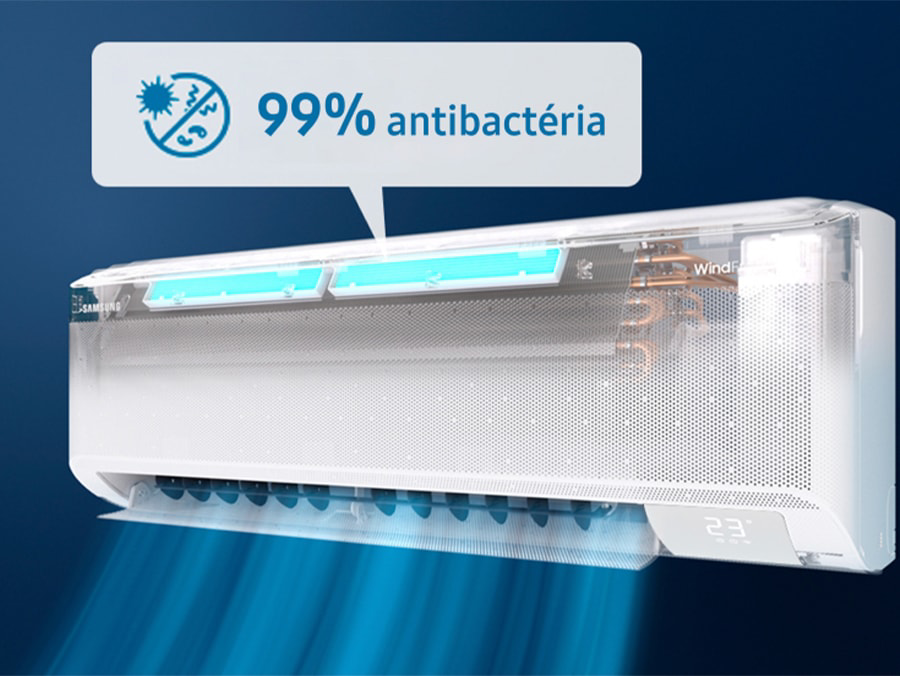 Aplicativo SmartThings controlando temperatura do Samsung WindFree AI