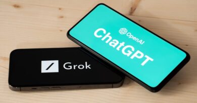 Ilustração mostrando ChatGPT e Grok sendo explorados em anúncios falsos