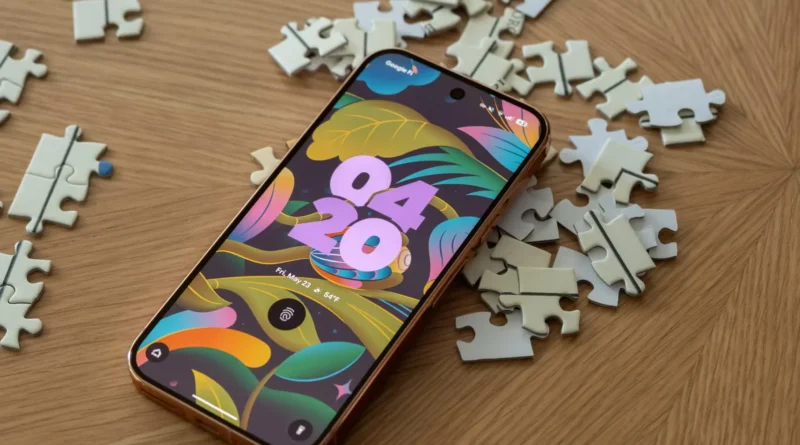 Tela de bloqueio do Pixel 9 Pro com visual Material 3