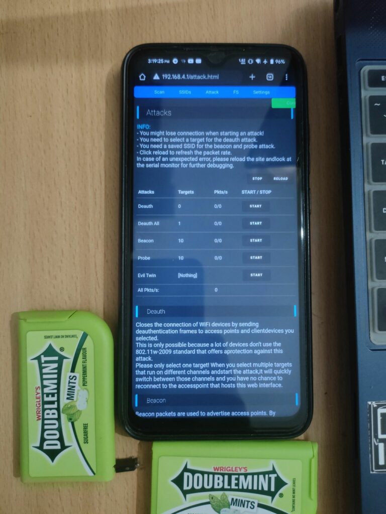 Caixa de chicletes vira ferramenta de pen testing Wi‑Fi 8 Caixa de mentos adaptada como ferramenta tecnológica.