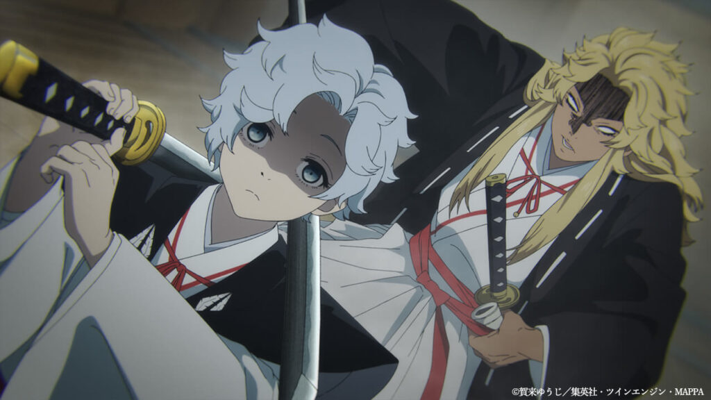 Imagem mostrando Shugen, Jikka e Sagiri em Shinsenkyo no episódio 4 de Hell’s Paradise