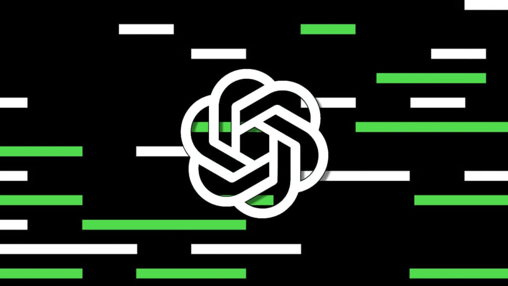 ChatGPT interface e logo da OpenAI em destaque