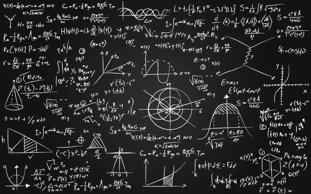 Equações matemáticas em um quadro negro