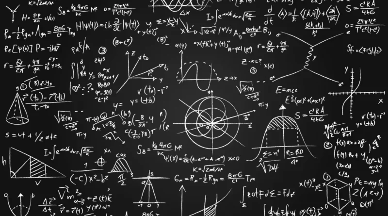 Equações matemáticas em um quadro negro