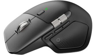 Imagem promocional do mouse Logitech MX Master 4, em fundo claro.