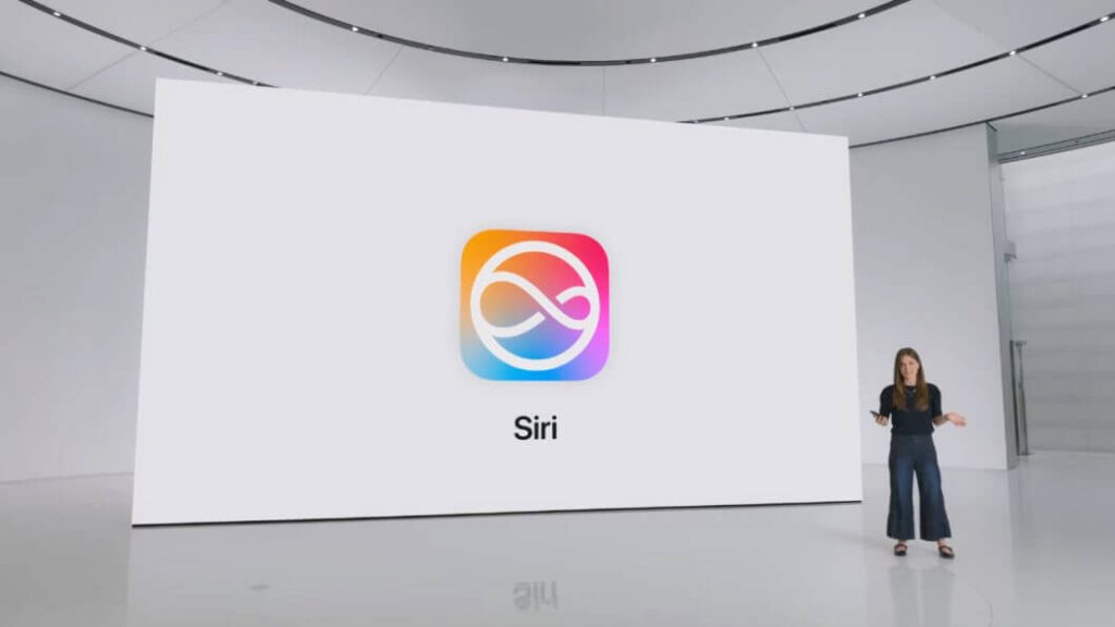 Nova Siri exibida durante a WWDC 2024, mostrando recursos de IA generativa