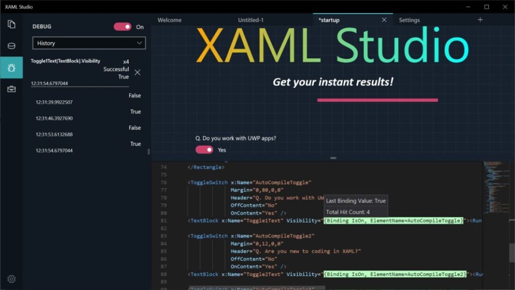 Microsoft abre código-fonte do XAML Studio sob licença MIT 2 Interface do ambiente XAML Studio liberado como código aberto pela Microsoft