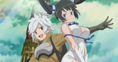 Imagem promocional oficial de DanMachi 6ª temporada com Bell Cranel e Hestia