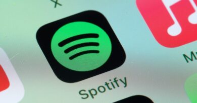 Tela de smartphone mostrando Spotify e Apple Music.