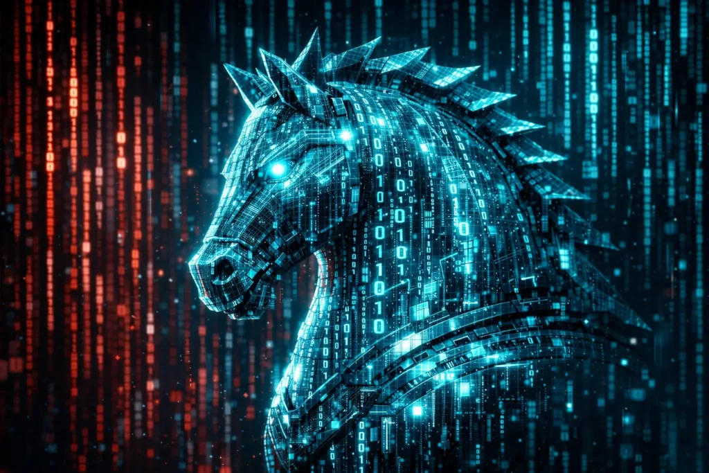 Imagem ilustrativa representando o Golpe da Mão Fantasma causado por trojans de acesso remoto