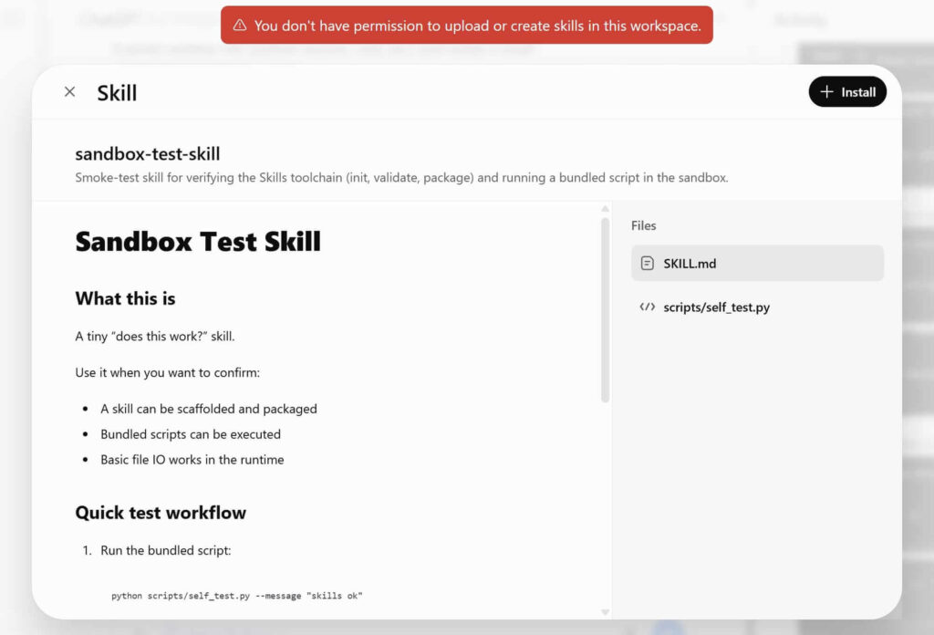ChatGPT interface moderna com Deep Research e Skills