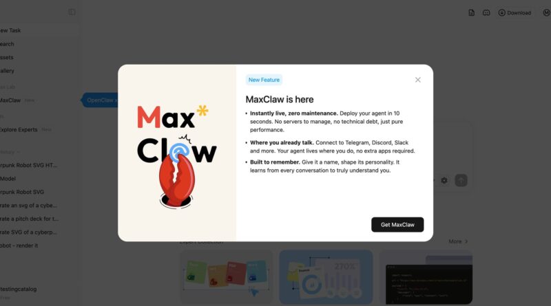 MaxClaw - agente de IA gerenciado pela MiniMax