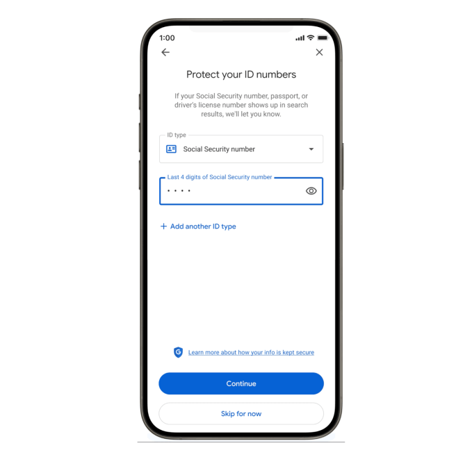 Captura de tela mostrando a interface do recurso Resultados sobre você no app Google